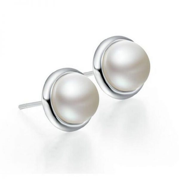 Pendientes de Diseño elegante con Perlas en Plata de Ley