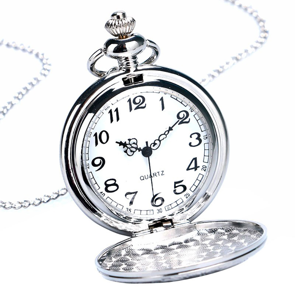 Reloj de Bolsillo plateado con Cadena y Grabado en caja con corona de  cebolla retro – 24Joyas tienda de compra de relojes y joyas