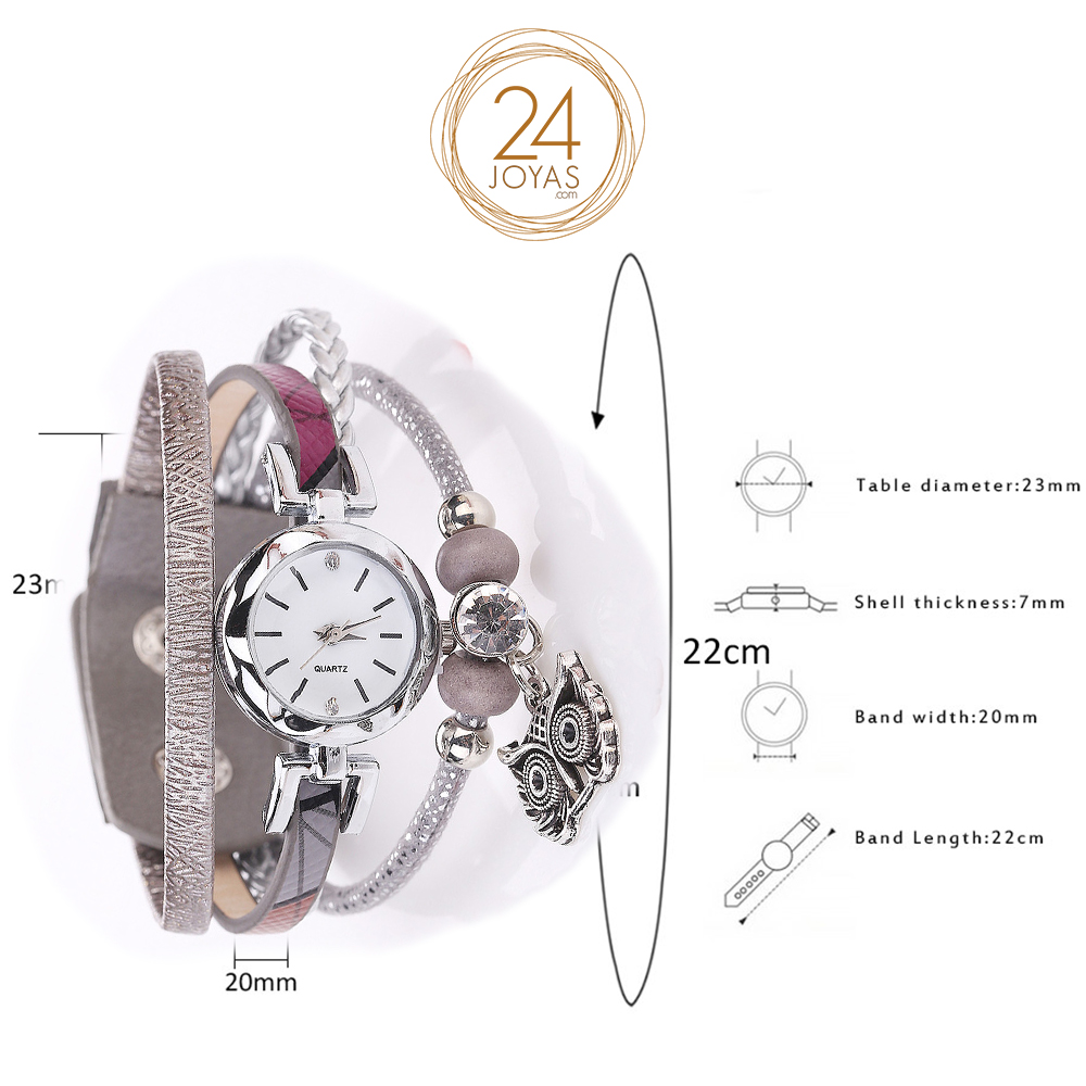 Reloj Pulsera Femenina de Cuarzo Colgante de Buho para Mujeres y Chicas a  la Moda – 24Joyas tienda de compra de relojes y joyas