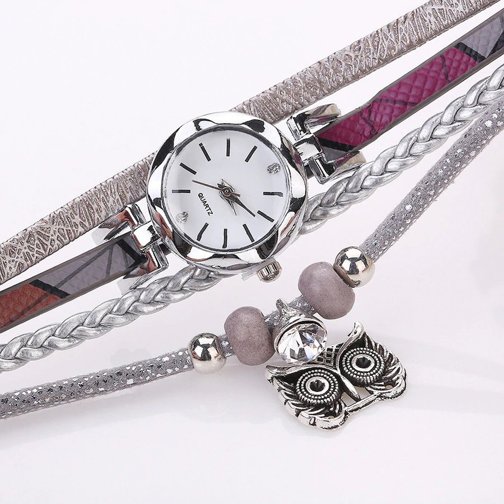 Reloj Pulsera Femenina de Cuarzo Colgante de Buho para Mujeres y Chicas a  la Moda – 24Joyas tienda de compra de relojes y joyas