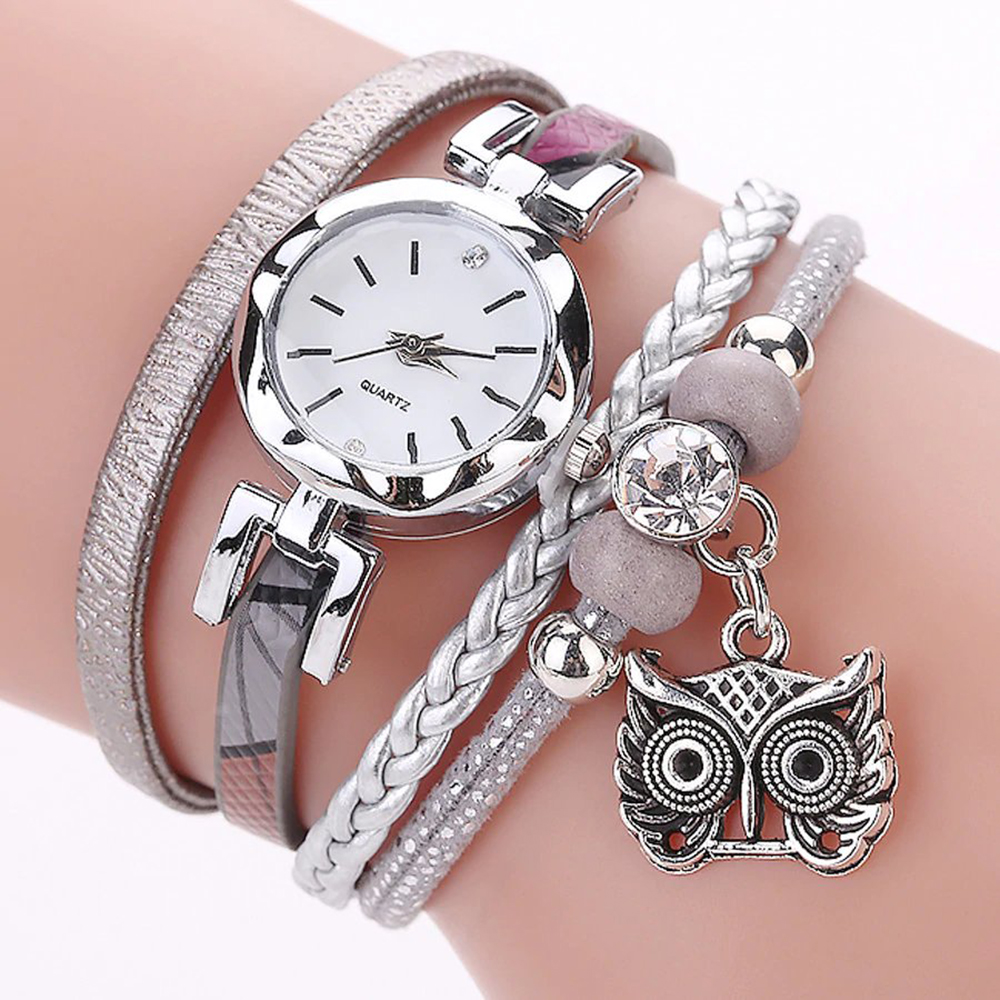 Reloj Pulsera Femenina de Cuarzo Colgante de Buho para Mujeres Chicas la Moda – 24Joyas tienda de compra de relojes y joyas