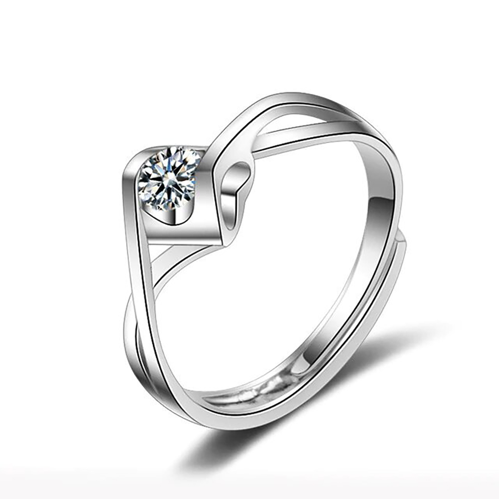 Anillo Adaptable Brillante Corazón en Acero con una circonita 5A para mujer,  boda, enamorados, aniversario o regalo romántico – 24Joyas tienda de compra  de relojes y joyas